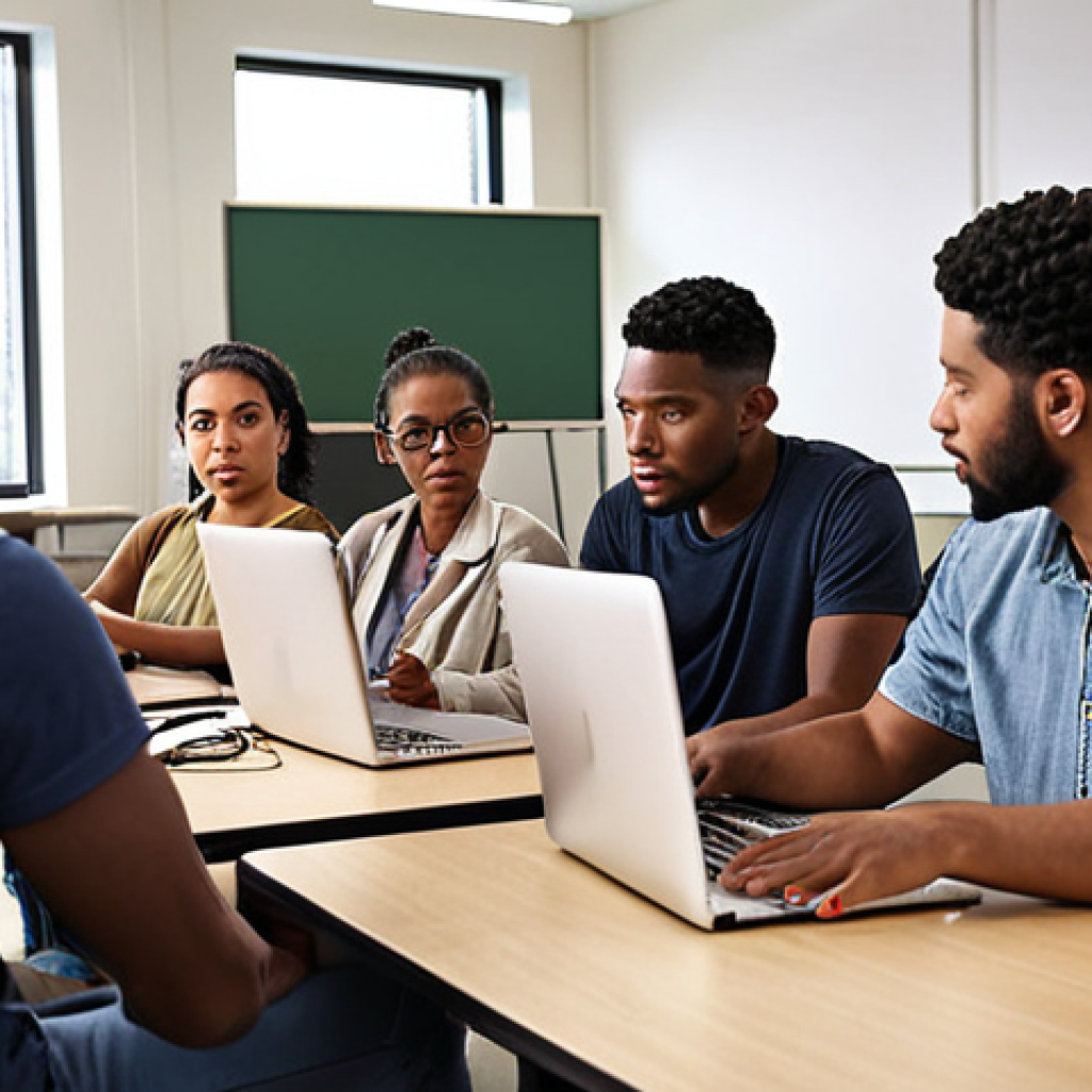 **

A diverse group of people participating in a job training program, learning web development skills in a modern classroom setting, with a focus on individual growth and empowerment.

**
